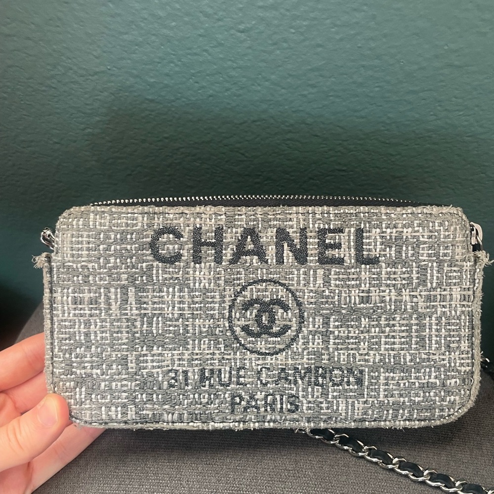 Chanel Gray Tweed Crossbody Bag